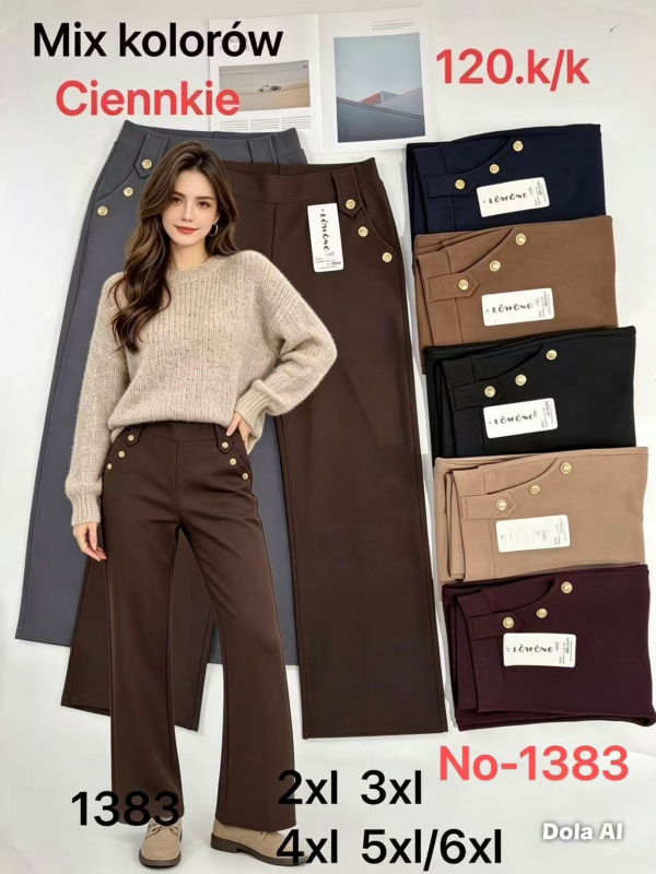 Spodnie damskie Roz 2XL-6XL, Mix Kolor Paczka 12 szt